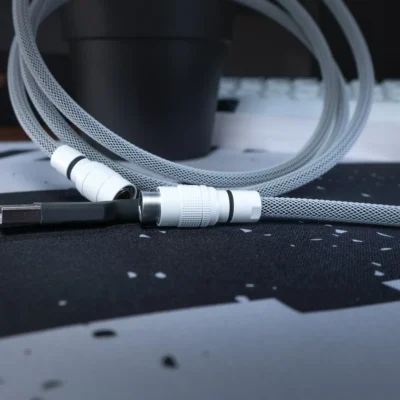 custom straight black and white keyboard cable yc8