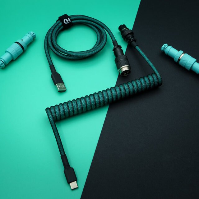 gmk hammerhead custom cable for keyboard green, blue