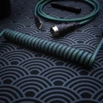 green coiled keyboard cable