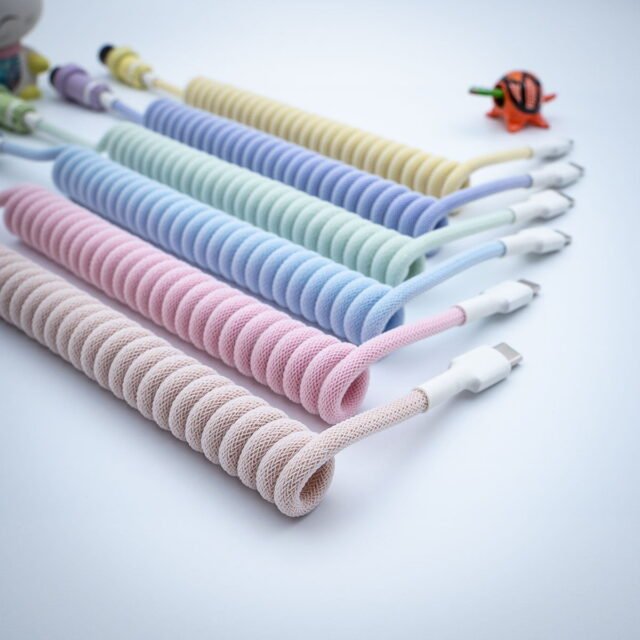 Milkshake Kawaii custom coiled cable for keyboard
