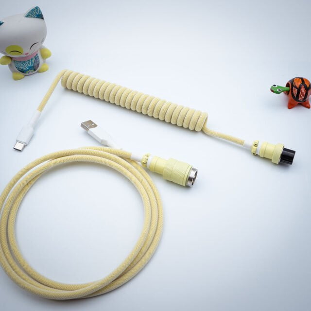 Pastel yellow custom cable for keyboard