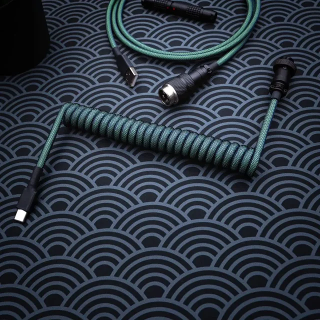 neon green coiled keyboard cable