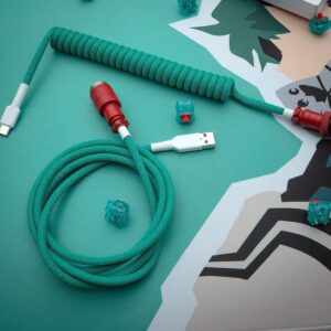 gmk deku custom green cable for keyboard